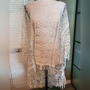Wedding white lace cover up honeymoon/ bachelorette